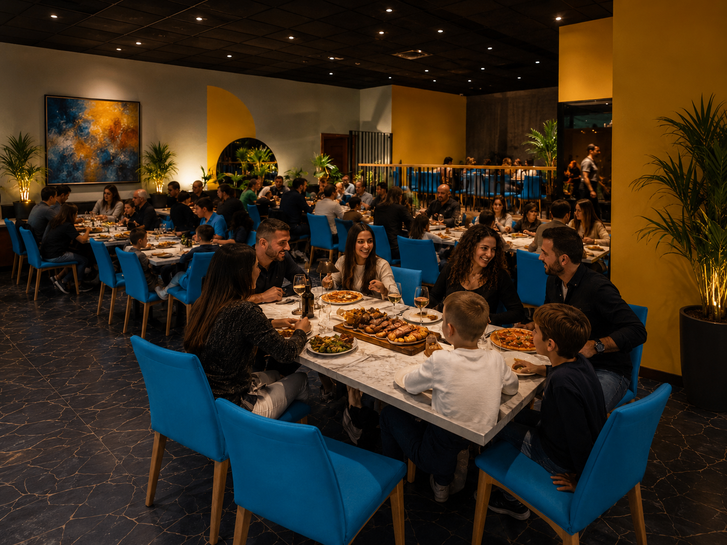 Sala interna del ristorante Kafana a Pradamano